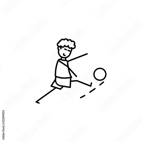 the kicker strikes ball icon. Element of soccer player icon for mobile concept and web apps. Thin line the kicker strikes ball icon can be used for web and mobile