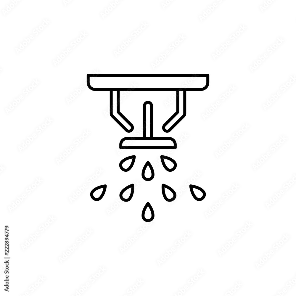 fire sprinkler icon. Element of drip watering icon for mobile concept and web apps. Thin line fire sprinkler icon can be used for web and mobile - obrazy, fototapety, plakaty 