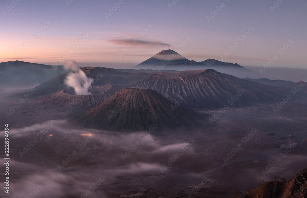 beautiful sky location Mount Bromo East Java, Indonesia.