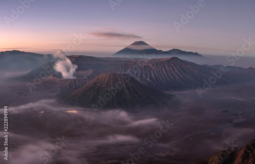beautiful sky location Mount Bromo East Java, Indonesia.
