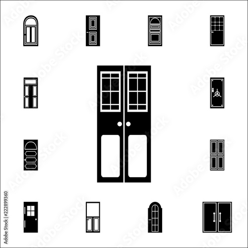 double door icon. Doors icons universal set for web and mobile