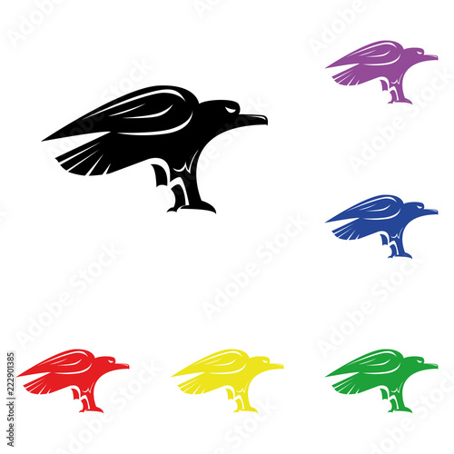 Elements of eagle in multi colored icons. Premium quality graphic design icon. Simple icon for websites, web design, mobile app, info graphics photo