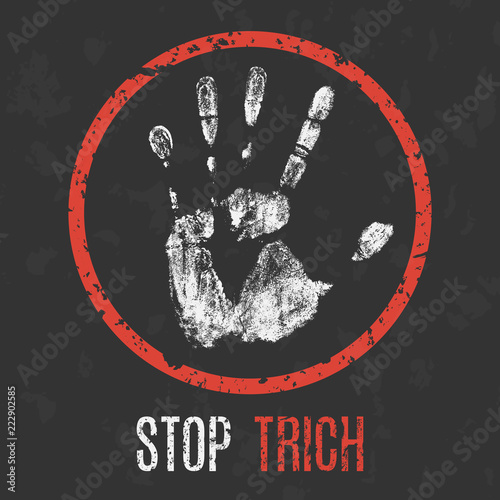 onceptual vector illustration. The medical diagnosis. Stop trich