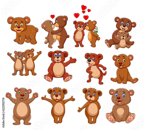 Cartoon bear collection set