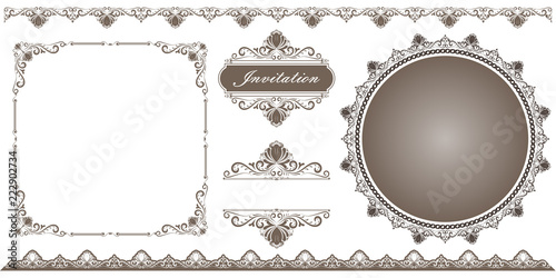 set of decorative frame in vintage style