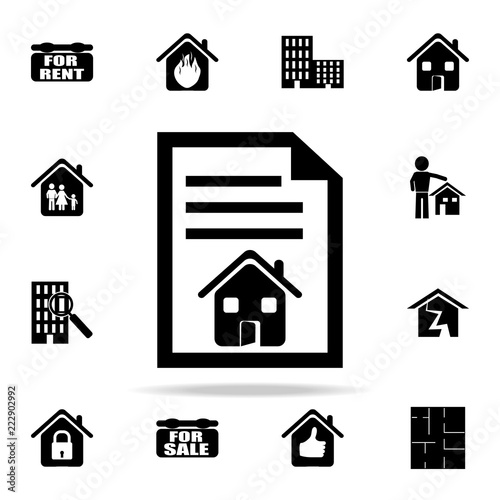 contract at home icon. Real estate icons universal set for web and mobile