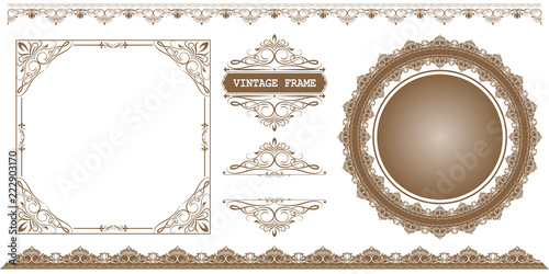 set of decorative frame in vintage style