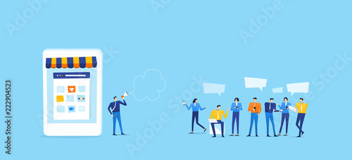 online shop on mobile connect to group customer 
