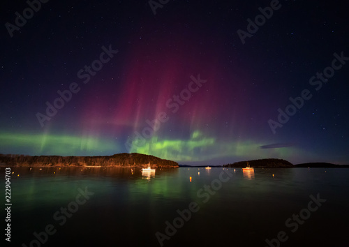 Northern Lights at Bar Harbor in Maine
