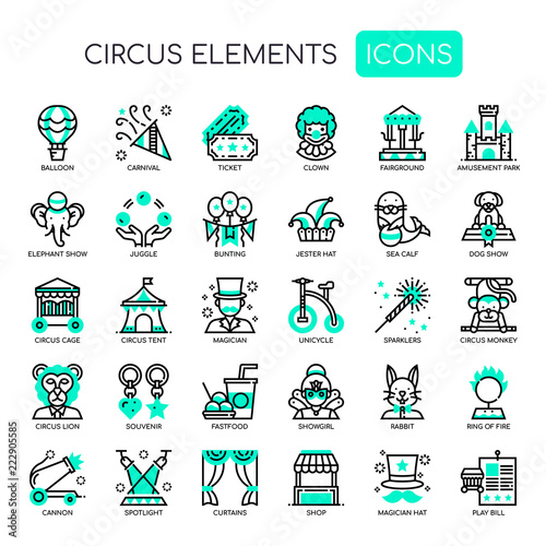 Circus Elements , Thin Line and Pixel Perfect Icons photo