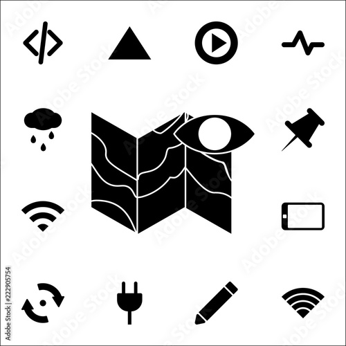 eye and map icon. web icons universal set for web and mobile