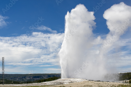 old faithful geyser in yellowstone national park