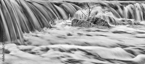 water flowing over rocks