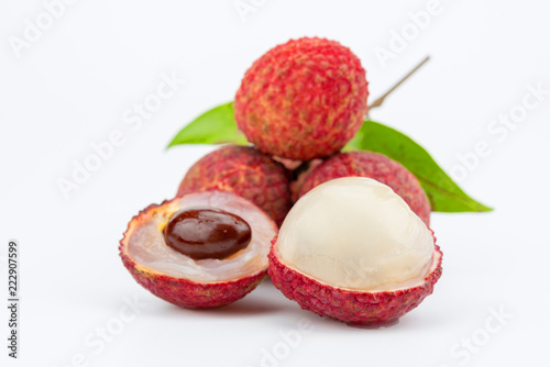 lychee fruit on white background