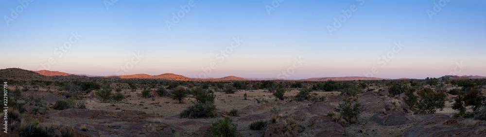 Panoramic across the Namib desert, Namibia