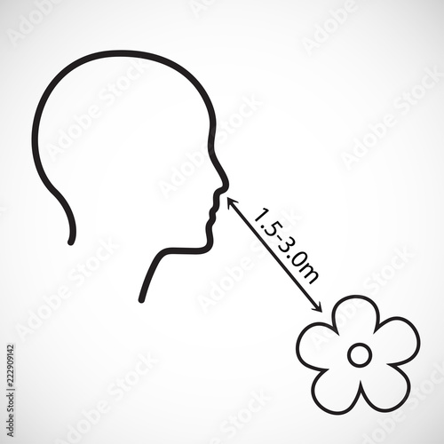 Icons of five senses - touch, taste, hearing, sight, smell. Children vector illustration of boy in red t-shirt