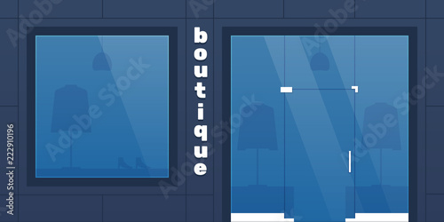 Exterior of boutique, store building, facade of boutique building.