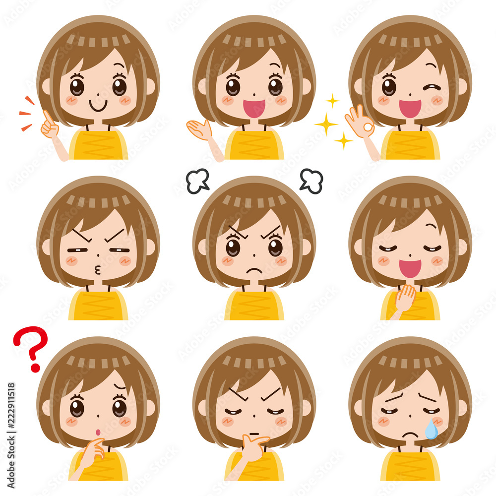 女性 表情 セット 女性 表情 セット