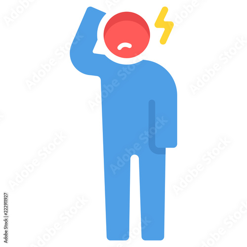 Headache flat illustration
