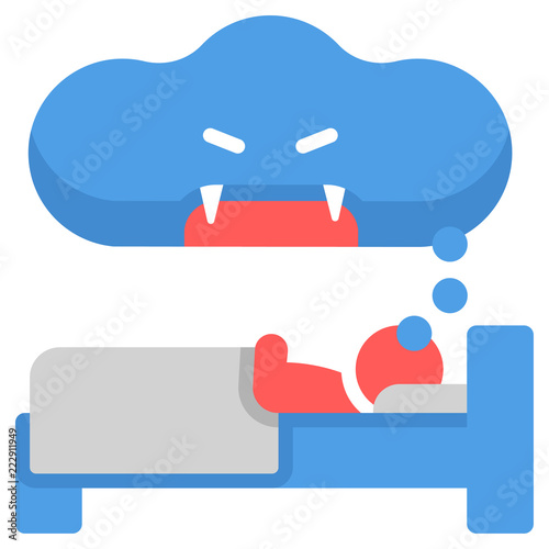 Nightmare flat illustration