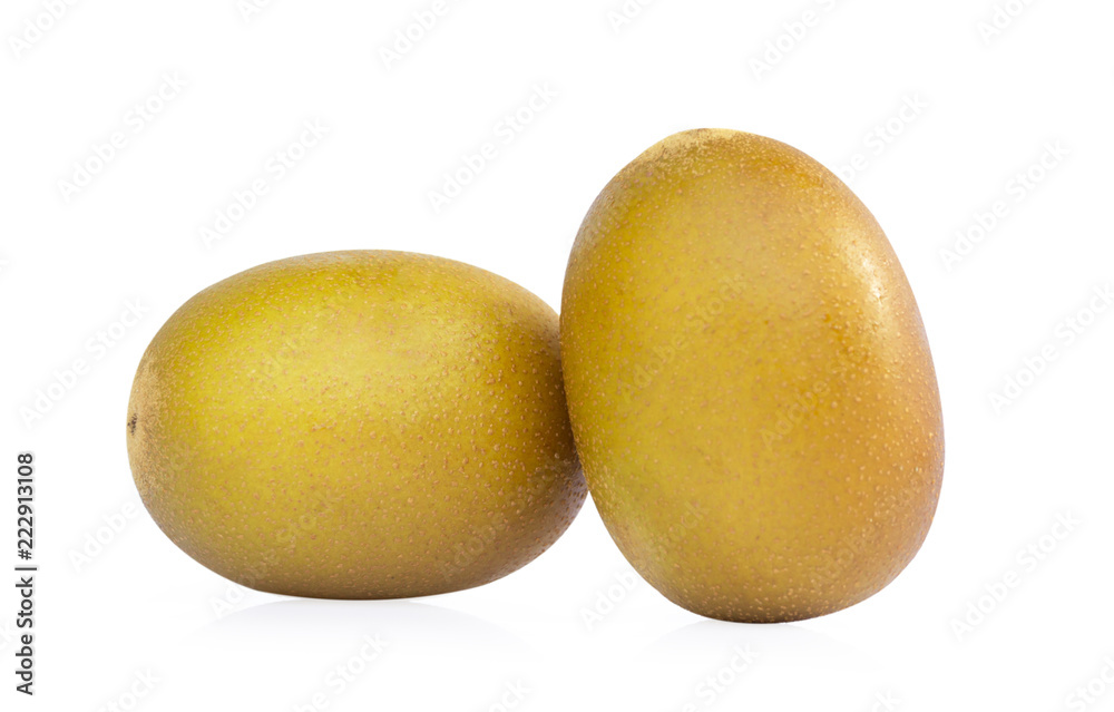 Golden kiwi fruit isolated on white background