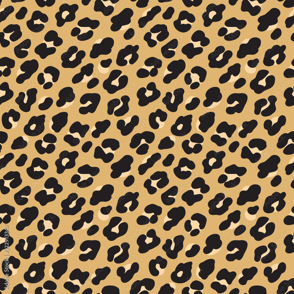 Leopard print. Brown black fur seamless pattern. Vector illustration background Leopard print. Brown black fur seamless pattern. Vector illustration background