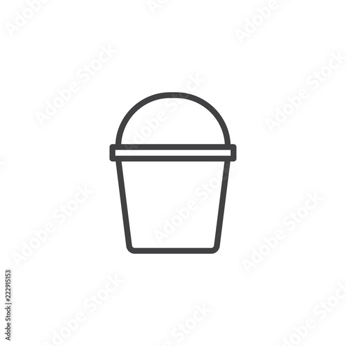 Bucket outline icon. linear style sign for mobile concept and web design. Pail line vector icon. Symbol, logo illustration. Pixel perfect vector graphics