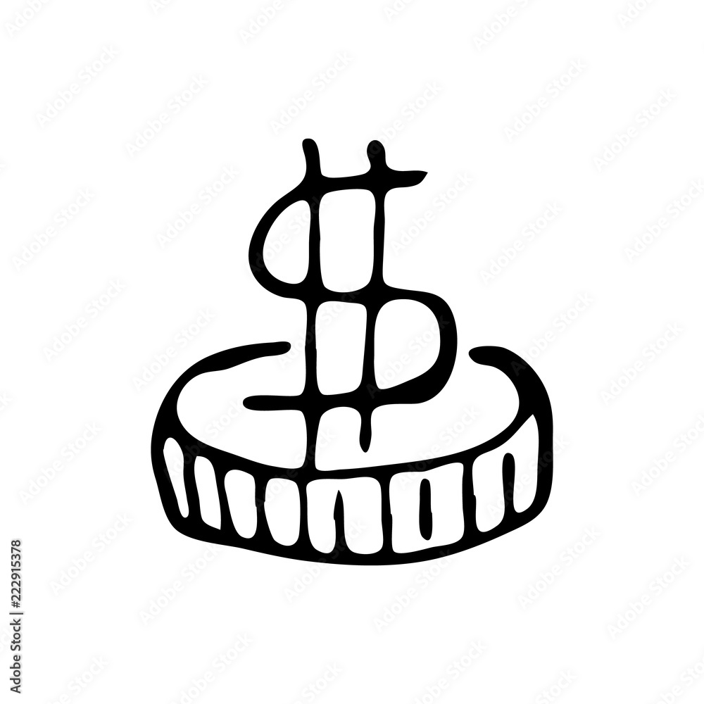 Hand Drawn coin doodle. Sketch dollar icon. Decoration element. Isolated on  white background. Flat design. Vector illustration Stock Vector | Adobe  Stock