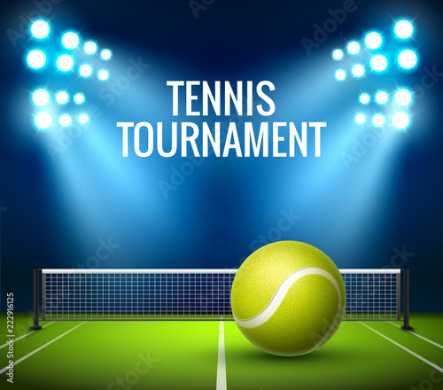Tennis Championship game tournament background. Tennis competition flyer poster league design