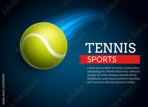 Tennis championship or tournament poster background. Vector tennis competition game illustration