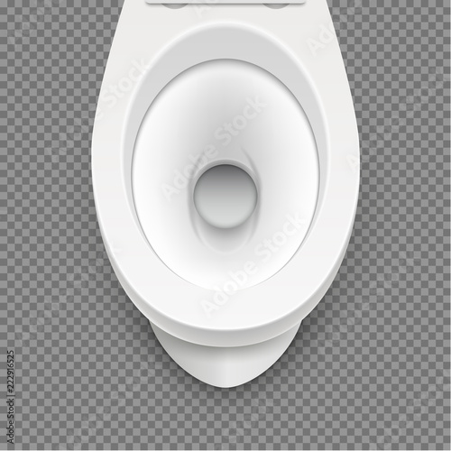 Toilet white mockup illustration isolated. Toilet in clean bathroom. Vector home hygiene