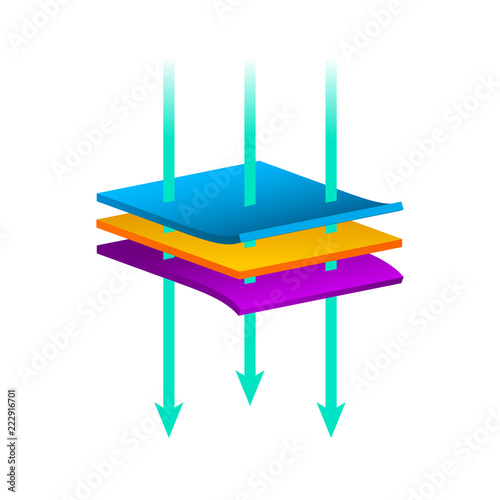 Vector fabric structure material isolated, Airflow layers moisture waterproof concept