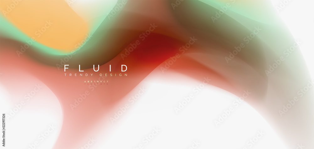 Color flowing wave, trendy liquid design template Color flowing wave, trendy liquid design template