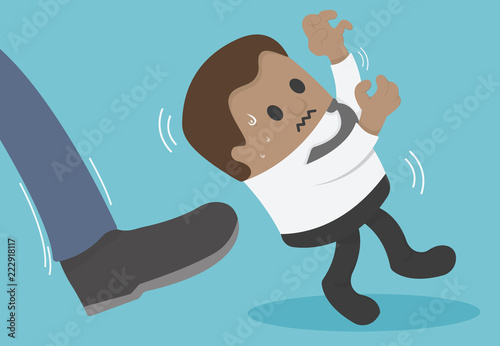 African businessman being kicked out