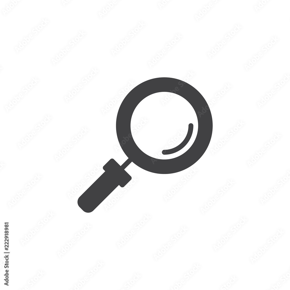 Magnifying glass vector icon. filled flat sign for mobile concept and web design. Search simple solid icon. Symbol, logo illustration. Pixel perfect vector graphics Magnifying glass vector icon. filled flat sign for mobile concept and web design. Search simple solid icon. Symbol, logo illustration. Pixel perfect vector graphics
