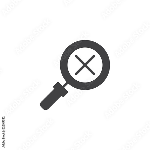 Search cancel vector icon. filled flat sign for mobile concept and web design. magnifying glass delete simple solid icon. Symbol, logo illustration. Pixel perfect vector graphics