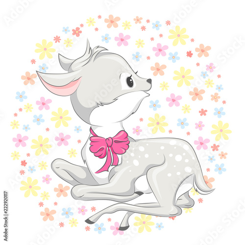 Animal illustration cute little deer