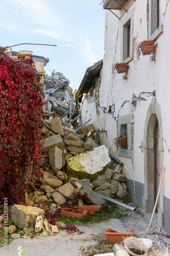 City destroyed by an earthquake