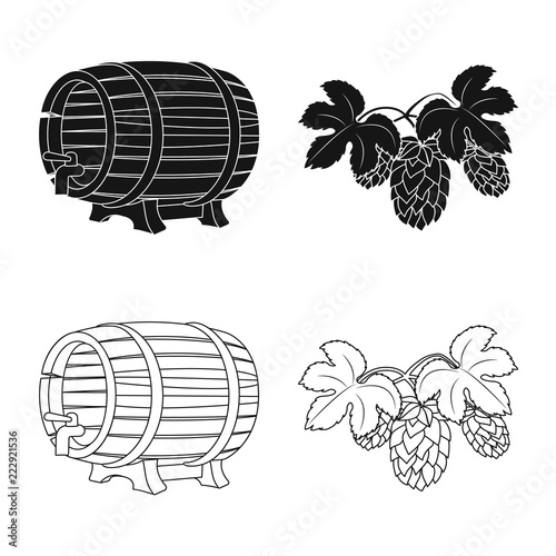Vector illustration of pub and bar logo. Collection of pub and interior stock vector illustration.