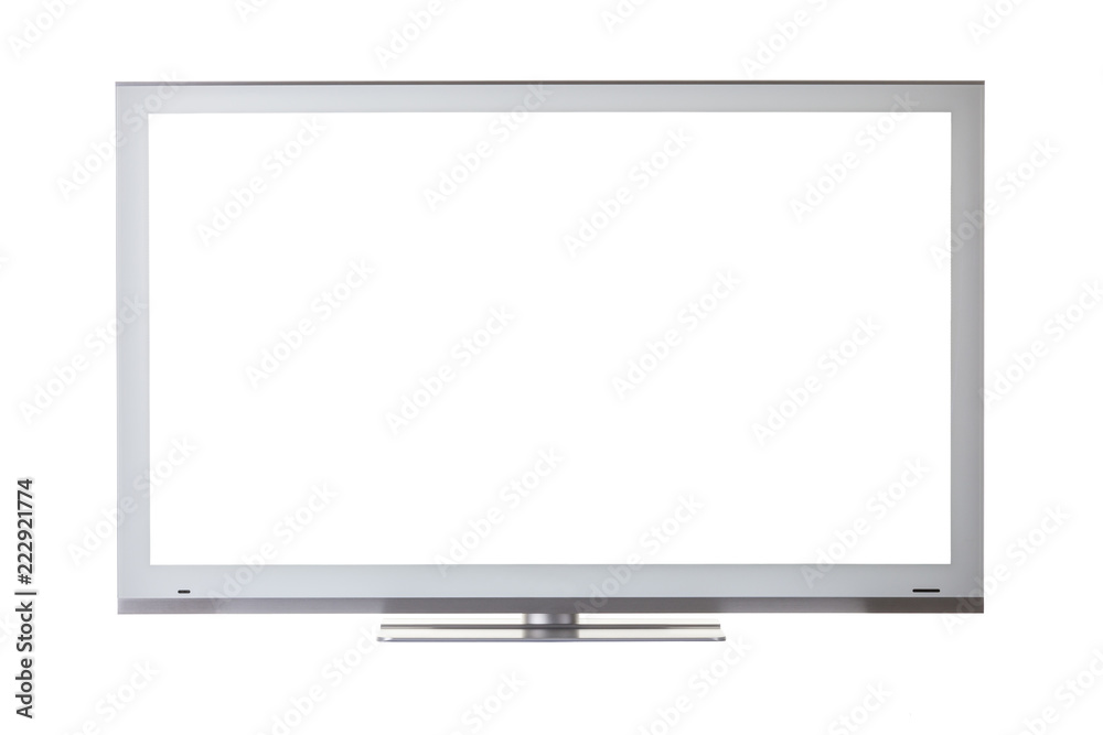 Stylish TV, front view, isolated on white background Stylish TV, front view, isolated on white background
