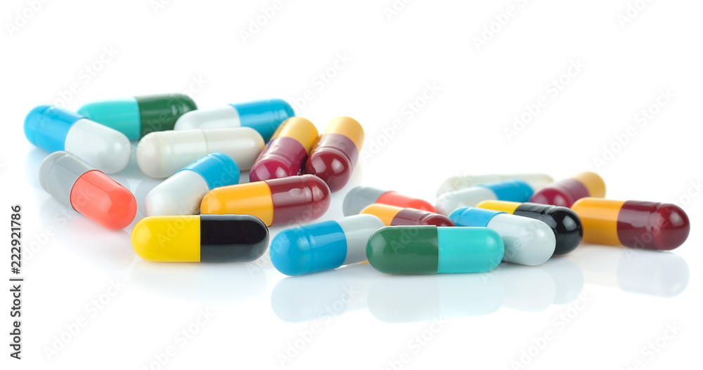Medical capsules isolated on white background. Medical capsules isolated on white background.