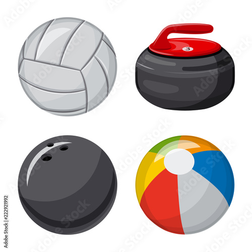 Vector design of sport and ball logo. Collection of sport and athletic stock vector illustration.