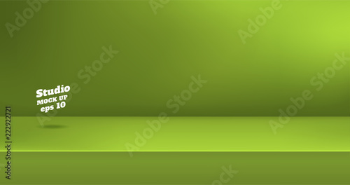 Vector,Empty vivid lime green color studio table room background ,product display with copy space for display of content design.Banner for advertise product on website.