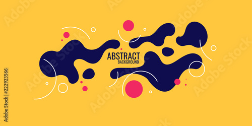 Trendy abstract background. Composition of amorphous forms and lines.