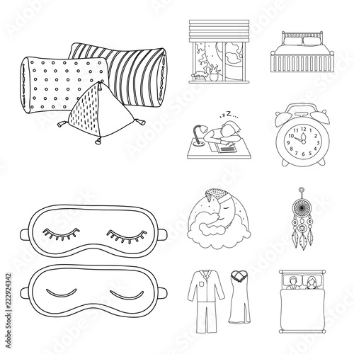 Vector design of dreams and night logo. Collection of dreams and bedroom stock vector illustration.