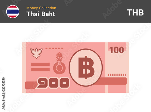 Fotografia, Obraz Thai baht banknone