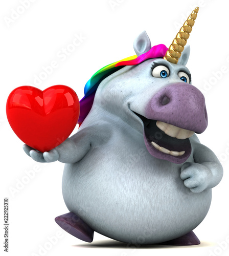 Fun unicorn - 3D Illustration