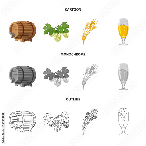 Isolated object of pub and bar logo. Set of pub and interior stock symbol for web.