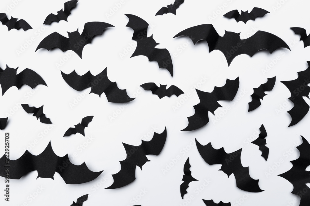 halloween and decoration concept - paper bats flying halloween and decoration concept - paper bats flying
