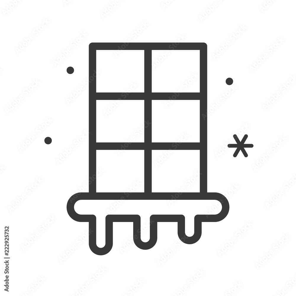window shutter in winter, Merry Christmas icon set, outline design editable stroke window shutter in winter, Merry Christmas icon set, outline design editable stroke